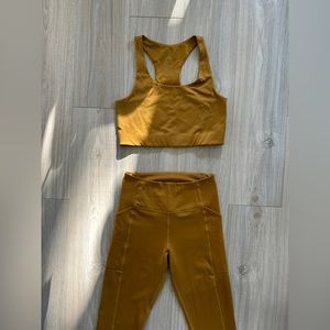 Girlfriend Collective set in Saddle